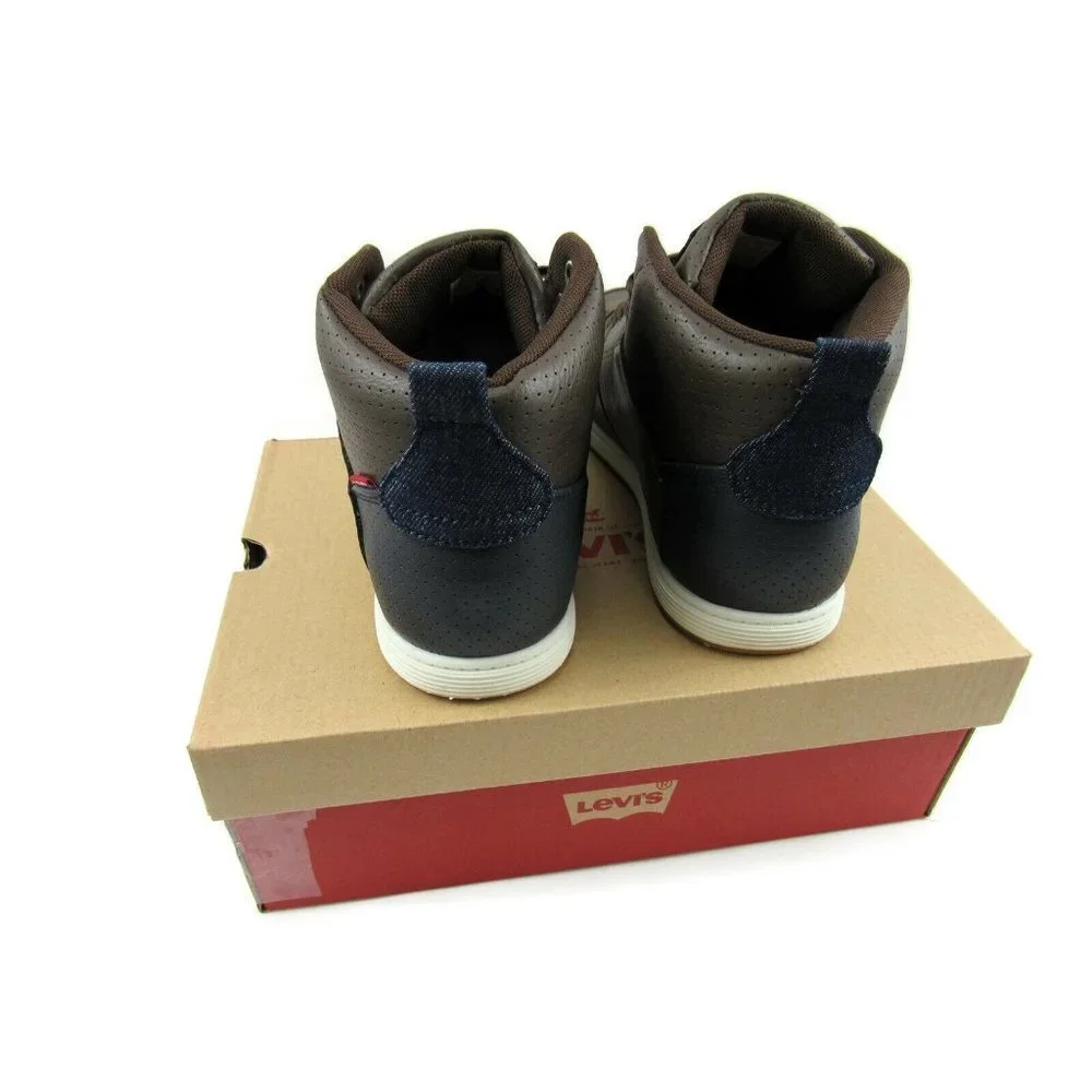 Levi's Gilles Millstone 2 Tone Brown/Navy Boys High Top Sneakers Size 6 M New